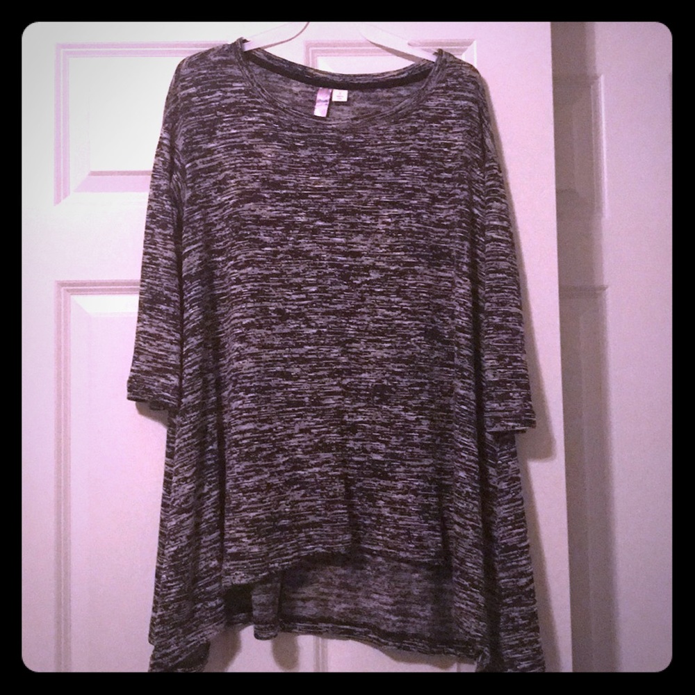 Heather gray asymmetrical top
